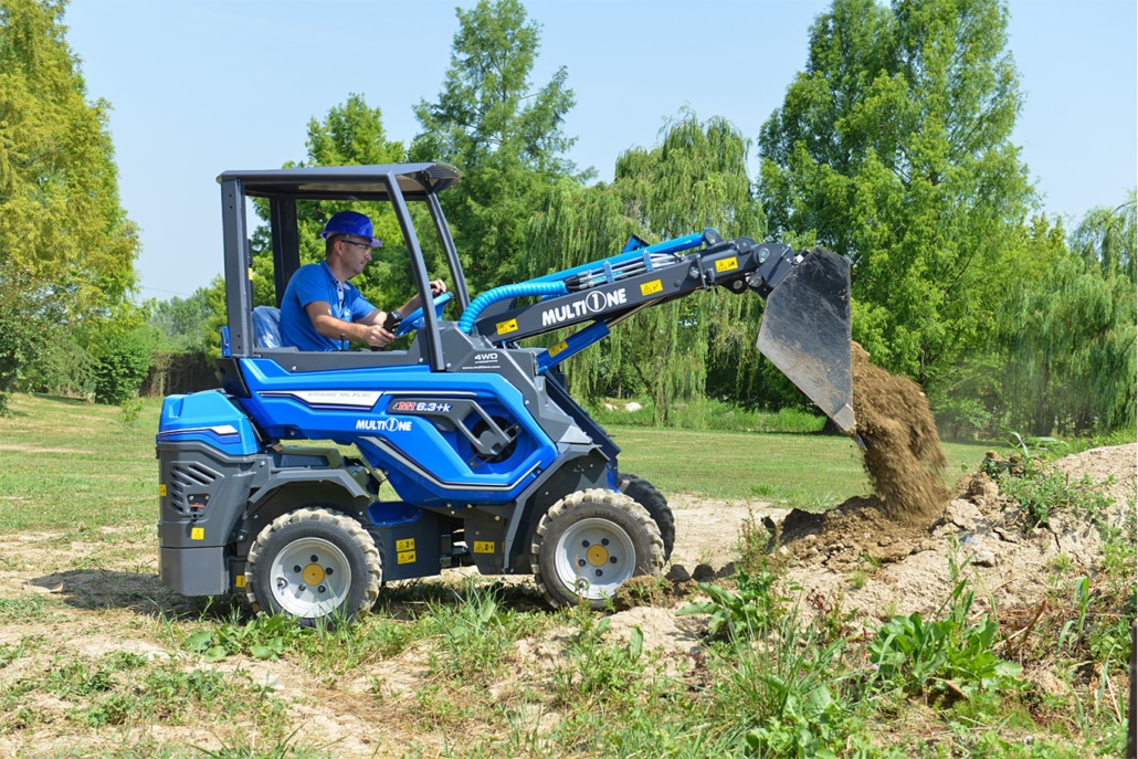 MultiOne mini loader 6k series bucket moving soil
