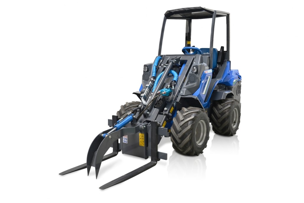 pallet fork hydraulic clamp full view from left side