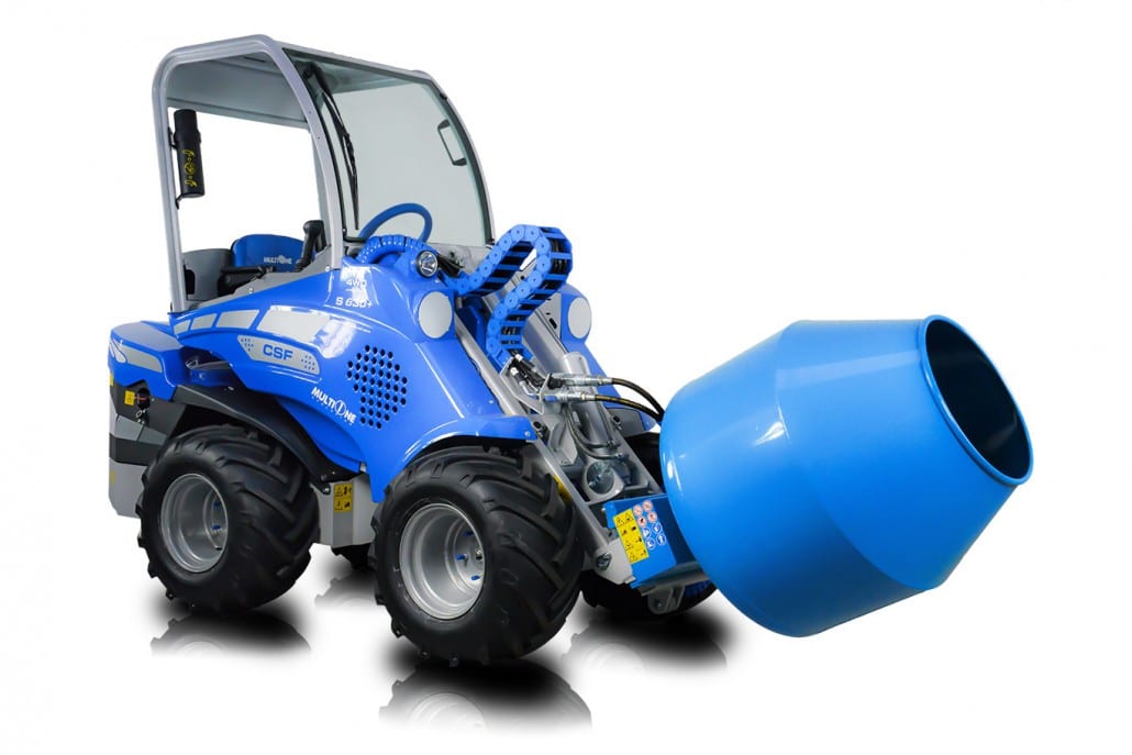 full view of the multione cement mixer, view from its right side