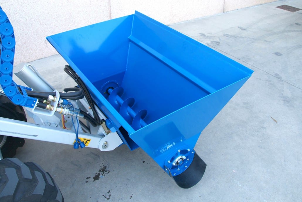 detail of a feed dispenser from an upper view