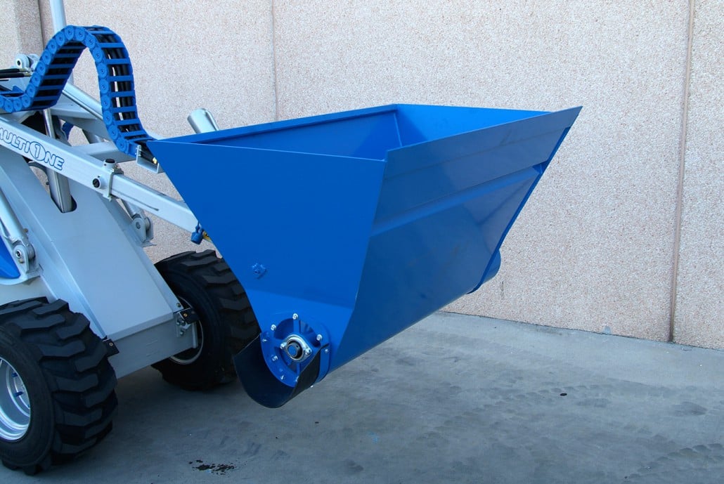 detail of a lifted feed dispenser