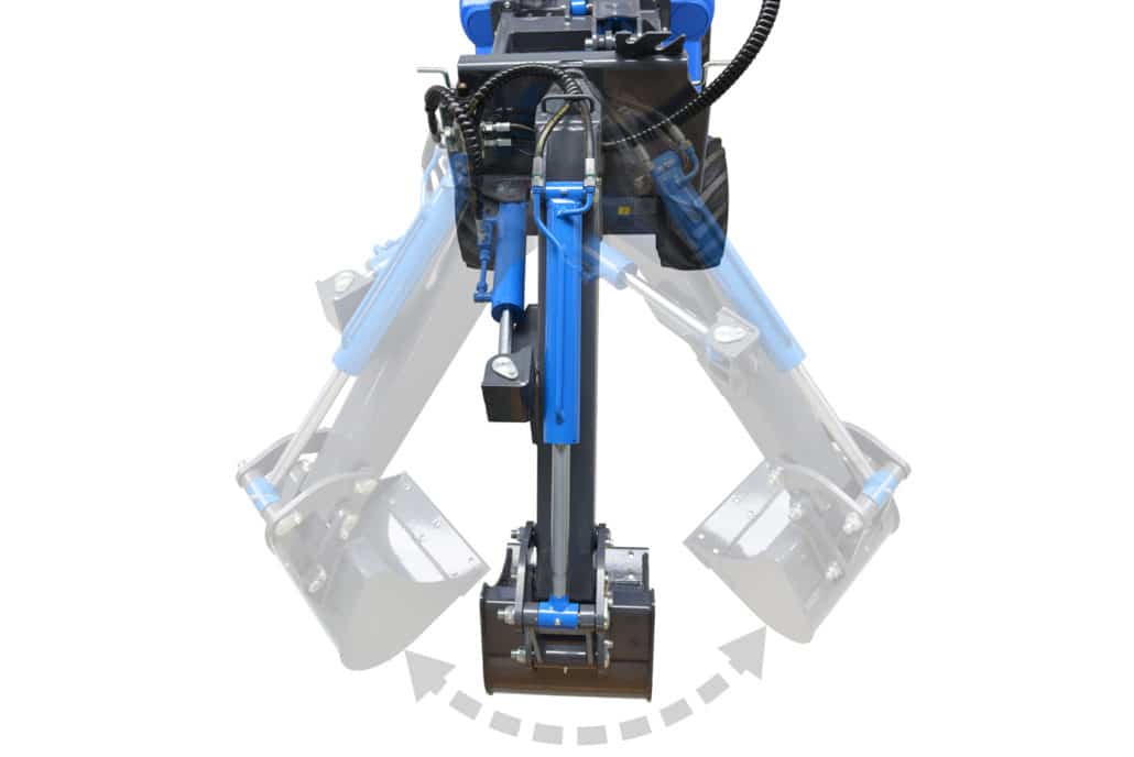representation of the movement range of a mini digger