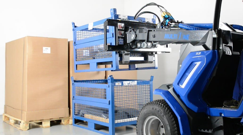 pallet fork with side shift at work