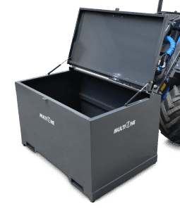 opened job site black toolbox