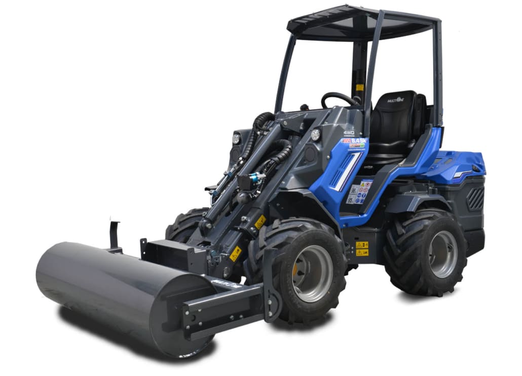 roller assembled on a mini loader